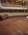 Crawl space drainage matting installed in a home in Osceola 