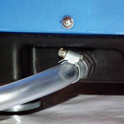 A self-draining crawl space dehumidifier connected to a sump pump system in Logansport