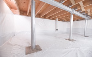 Crawl space structural support jacks installed in Bremen