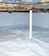 A sealed crawl space in La Porte with a vapor barrier