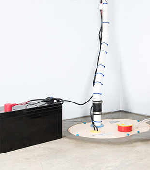 A sump pump installed in Plymouth by Nova Basement Systems