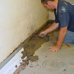 Testing a French drain system in a Granger home.