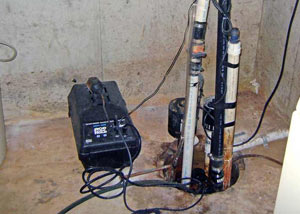Pedestal sump pump system installed in a home in Dowagiac