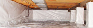 an encapsulated crawl space system in La Porte