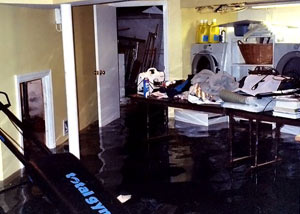 A laundry room flood in Wabash, with several feet of water flooded in.