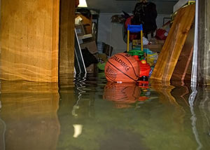 A flooded basement bedroom in Edwardsburg