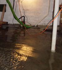 Several feet of floodwaters in a Stevensville basement
