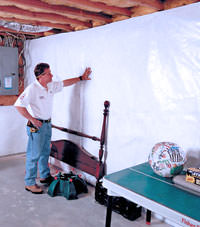 Plastic 20-mil vapor barrier for dirt basements, Logansport, Indiana and Michigan installation