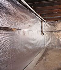 Radiant heat barrier and vapor barrier for finished basement walls in Logansport, Indiana and Michigan